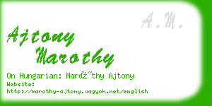 ajtony marothy business card